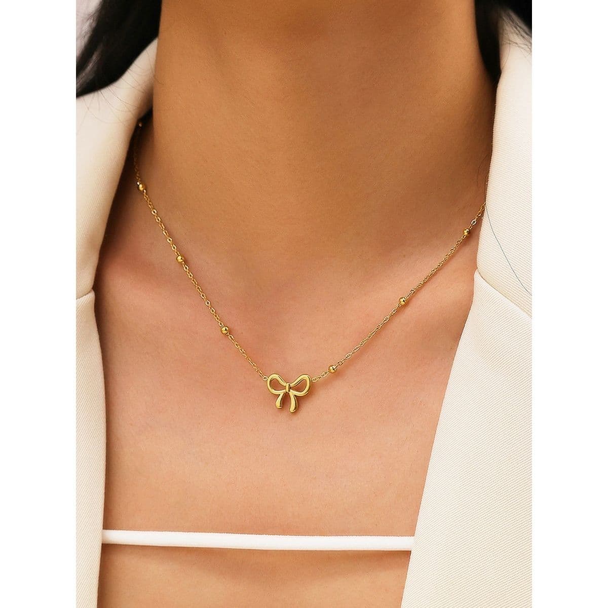 Infinity Bow Pendant Necklace For Elegant Look