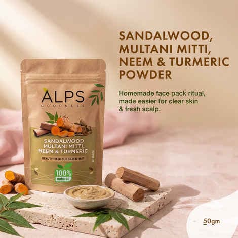Sandalwood, Multani Mitti, Neem & Turmeric Face Pack Powder